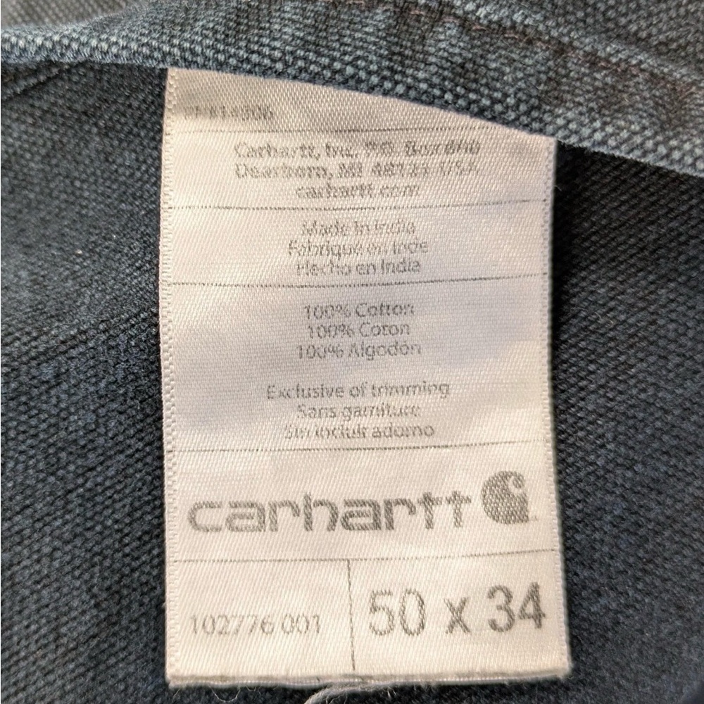 Carhartt Duck Bib Overalls | Black | Relaxed Fit | 50x34 - Picture 5 of 6